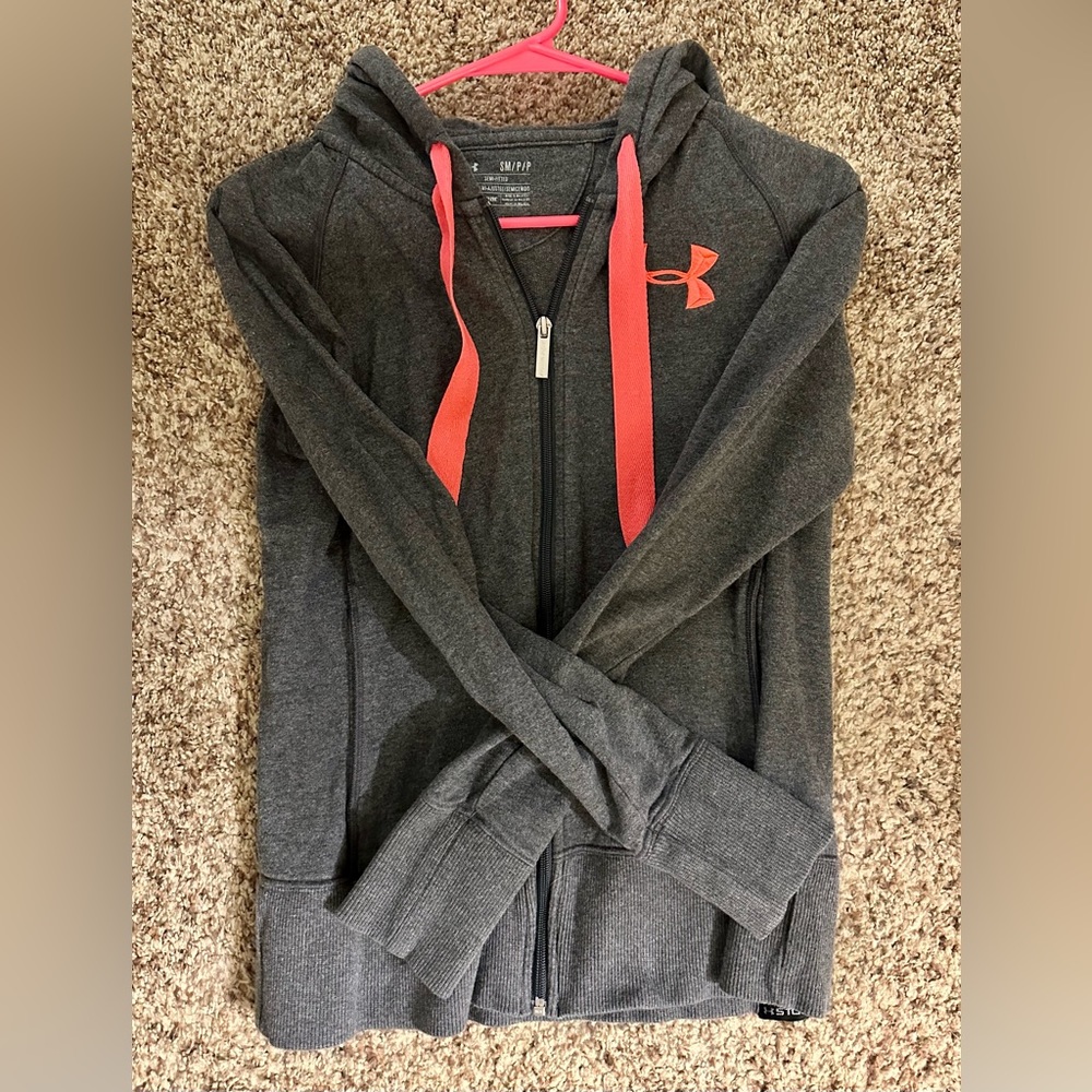 Under Armour gray full-zip small hoodie